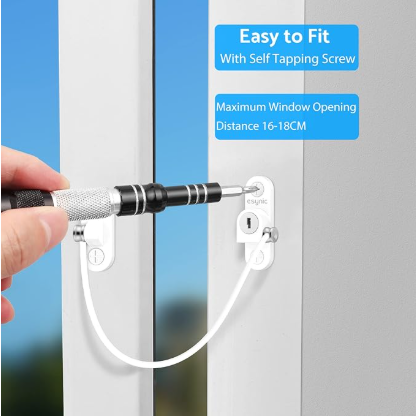 Window Locks - 4-pack window locks, window stops, child-proof window locks, door locks - White - Image 4