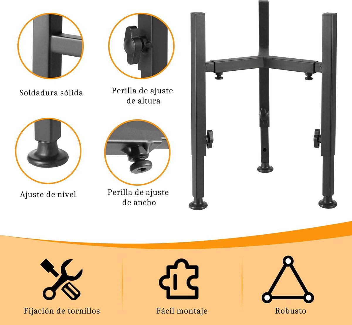 Dog Food Bowl Stand - Metal Elevated Dog Food Dispenser - Adjustable Dog Food Bowl Stand - Suitable for Large, Medium, and Small Dogs - Black (food bowl not included) - Image 2