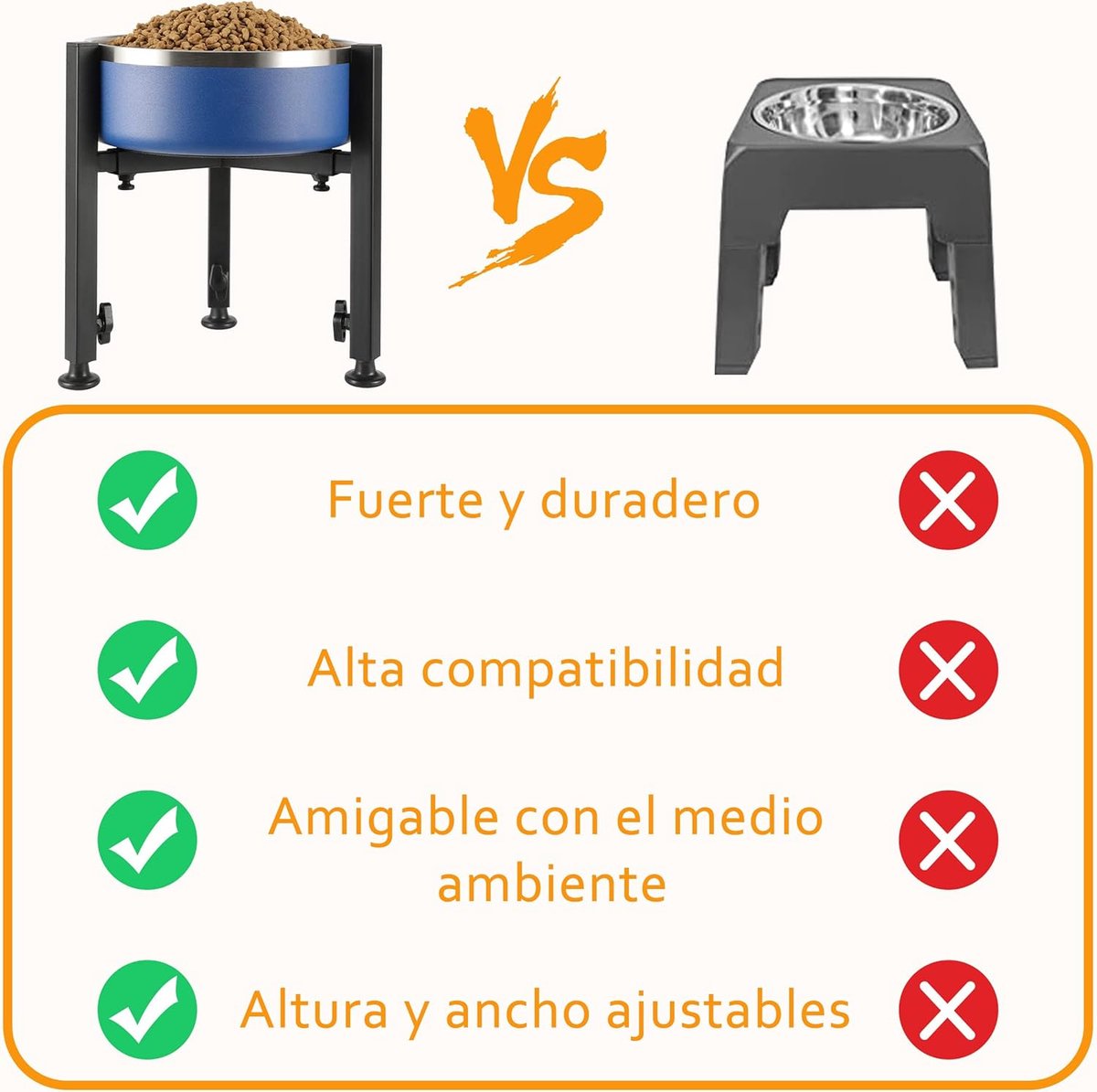Dog Food Bowl Stand - Metal Elevated Dog Food Dispenser - Adjustable Dog Food Bowl Stand - Suitable for Large, Medium, and Small Dogs - Black (food bowl not included) - Image 4