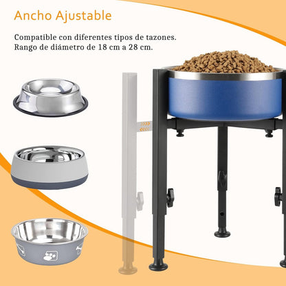 Dog Food Bowl Stand - Metal Elevated Dog Food Dispenser - Adjustable Dog Food Bowl Stand - Suitable for Large, Medium, and Small Dogs - Black (food bowl not included) - Image 6