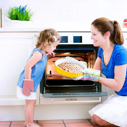 Children's Oven Mitts - Oven Mitts - Red Kitchen Mitts Oven Mitts Heat Resistant Cooking Baking Microwave - Kitchen - Image 3