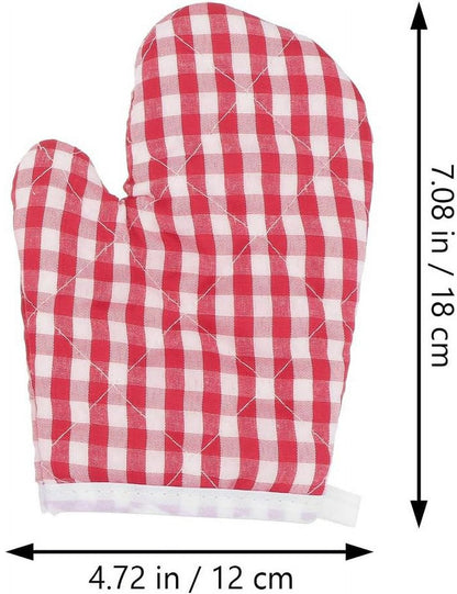 Children's Oven Mitts - Oven Mitts - Red Kitchen Mitts Oven Mitts Heat Resistant Cooking Baking Microwave - Kitchen - Image 4