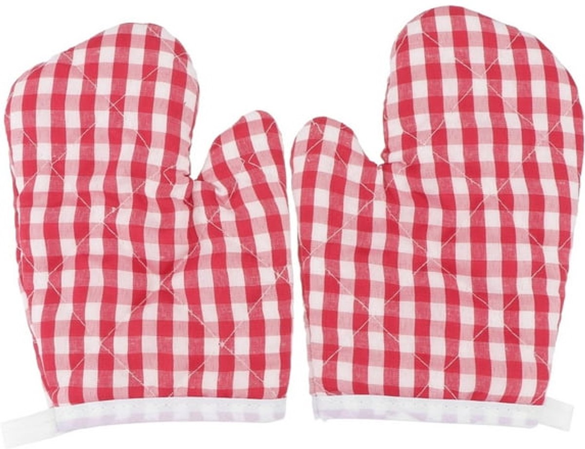 Children's Oven Mitts - Oven Mitts - Red Kitchen Mitts Oven Mitts Heat Resistant Cooking Baking Microwave - Kitchen - Image 5