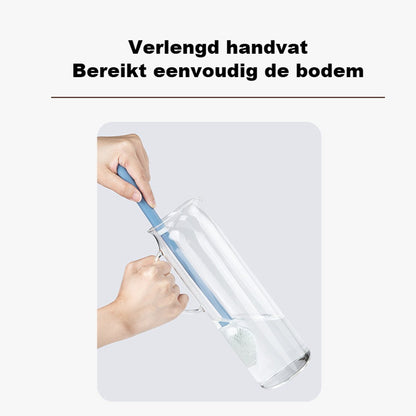 Silicone Bottle Brush - Long Handle 31cm for Deep Cleaning - Soft yet Effective Brush Head - Suitable for Milk Bottles and Tall Glasses - Image 2