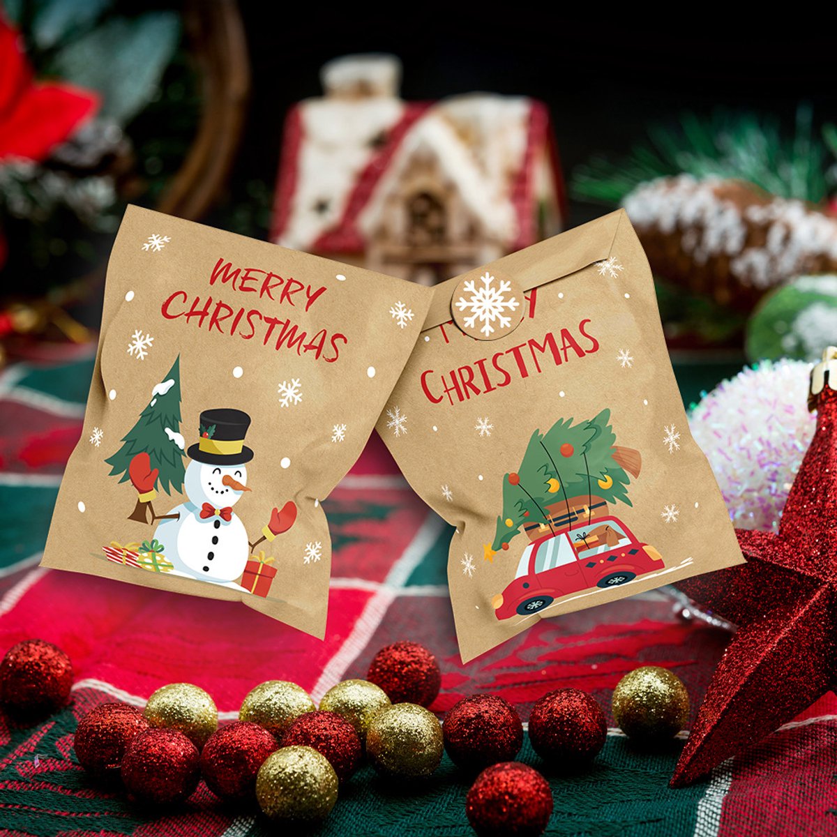 24 pcs - Christmas mini envelopes - paper bags - Christmas decorations and packaging - gift bags - Christmas storage bags - Image 3