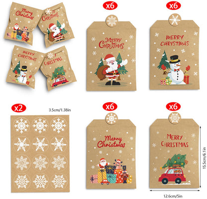 24 pcs - Christmas mini envelopes - paper bags - Christmas decorations and packaging - gift bags - Christmas storage bags - Image 4