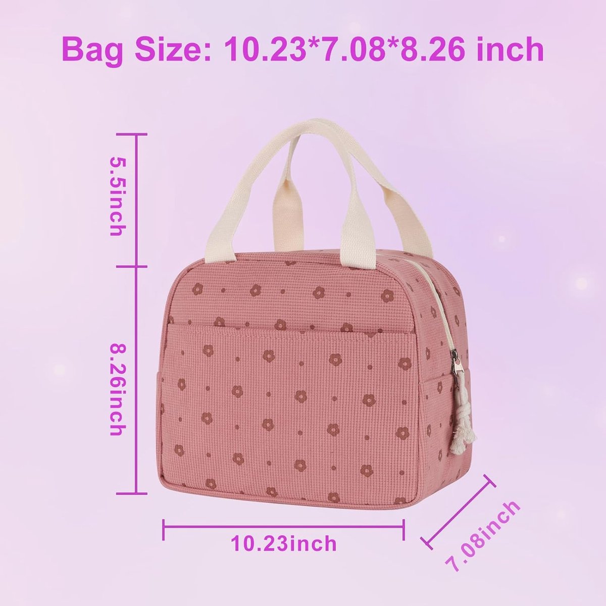 Cooler Bags - Lunch Bag - Handle Strap - Cooler Bag - Lunch Bag - Insulated Cooler Bag - Picnic Bag - 25.5*21*17cm - Suitable for work, office, travel and picnics（White） - Image 2