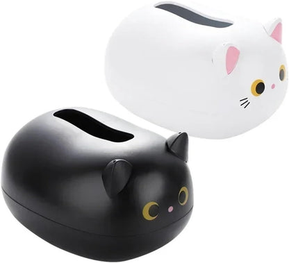 Tissue Box - Tissue Box Organizer with Cat Print - Napkin Holder for the Living Room - Tissue Box for the Kitchen - Toilet Paper Holder for the Bathroom (White，22*16*13cm) - Image 5