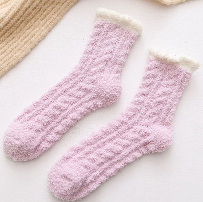 Slippers and socks - lounge socks - 7 pairs - Women's lounge socks - Soft and comfortable women's lounge socks - Comfortable, warm, thick and soft - Image 3