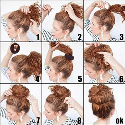 Scrunchies - 2 Medium (3 inch/Brown) - Easy-to-use loop scrunchies - Great for short and fine hair - Image 2