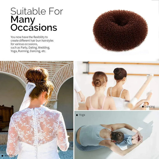 Scrunchies - 2 Medium (3 inch/Brown) - Easy-to-use loop scrunchies - Great for short and fine hair - Image 4