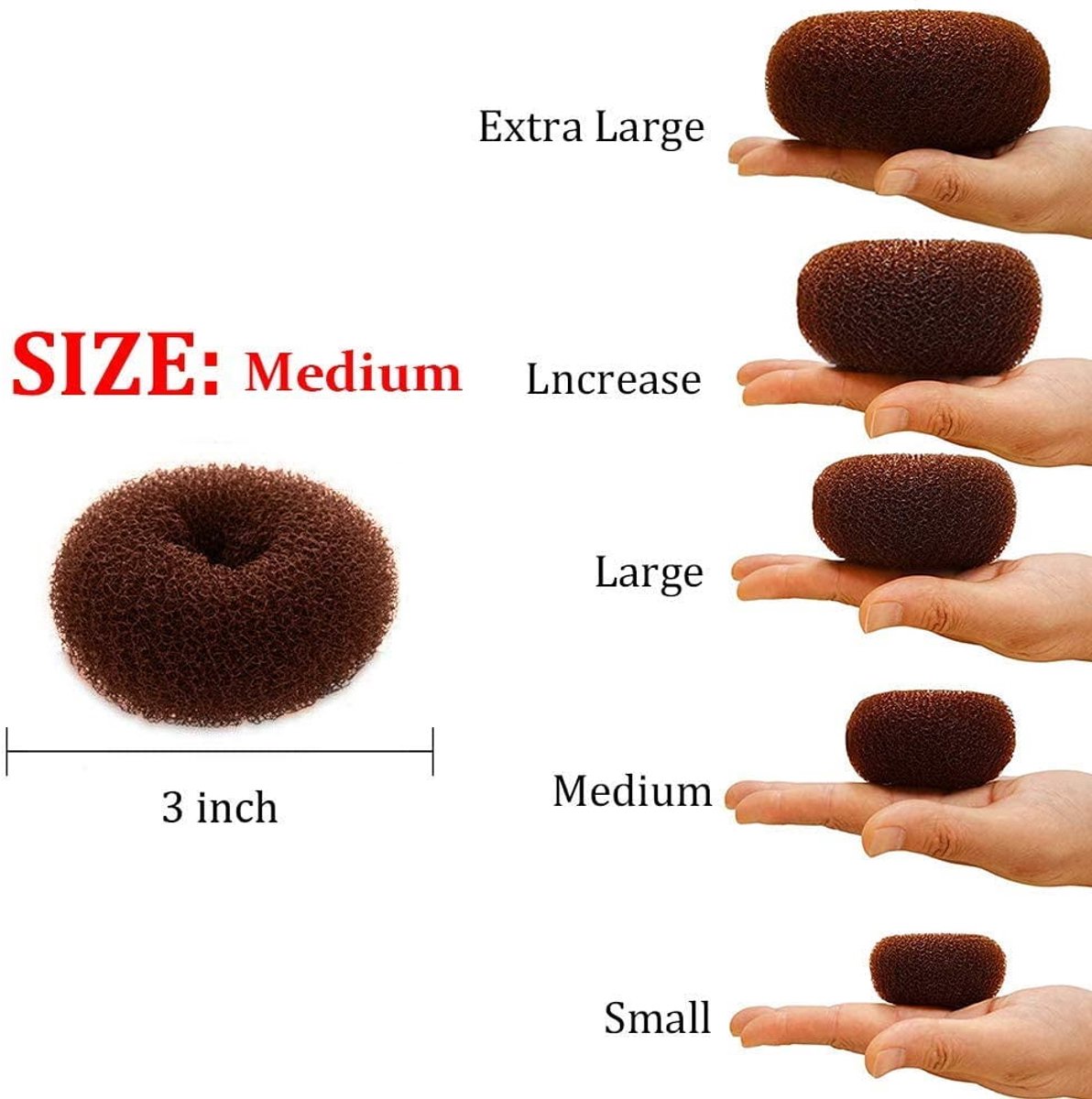 Scrunchies - 2 Medium (3 inch/Brown) - Easy-to-use loop scrunchies - Great for short and fine hair - Image 5