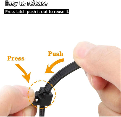 100 12" Colorful Reusable Cable Ties - Heavy-duty reusable cable ties - Self-locking nylon cable ties with a tensile strength of 50 lb - Suitable for garden, plants, home and office - Image 3