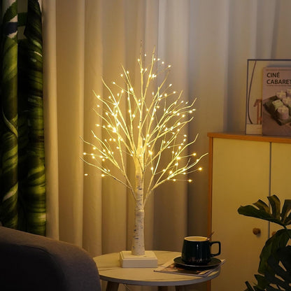LED Lighting - Christmas Tree with LED Lighting - 60cm Birch Wood Christmas Decoration - Bright and Warm White Tree Lights - Suitable for Indoor Christmas Decorations - Thanksgiving/Christmas Decorations Indoors - Image 4