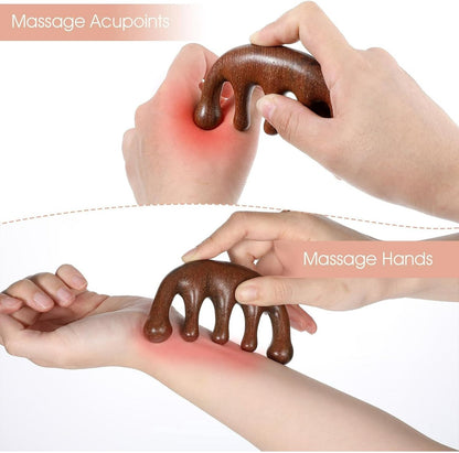 2-Piece Scalp Massage Comb Set - Wooden Wide-Tooth Comb - Wooden Scalp Massage Comb Unisex - Image 2