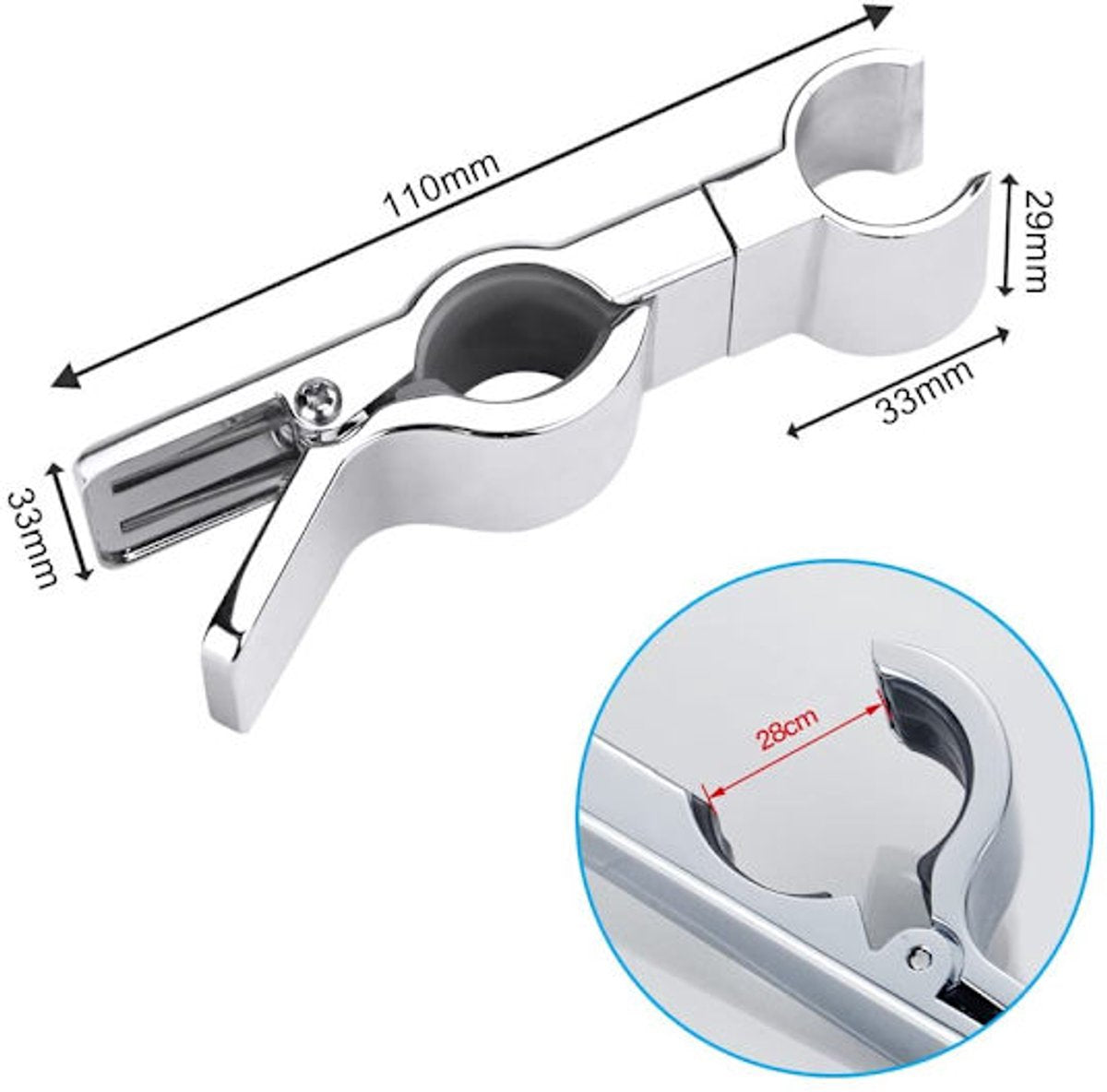 Shower head holder - Adjustable shower head holder - 45° rotatable universal shower head 20-25 mm - Shower head holder with rail - Image 5