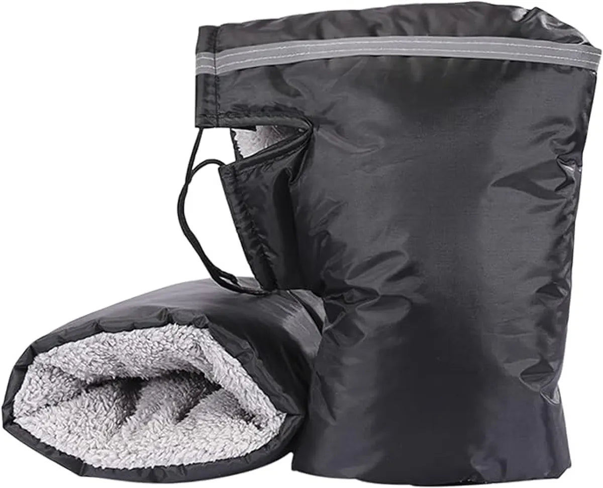 Hand Muffs - Extra Padded Cycling Gloves - Warm Gloves - Cycling Muffs - Scooter Gloves - Hand Warmers - Cycling Accessories - Winter - Windproof - Waterproof - Black