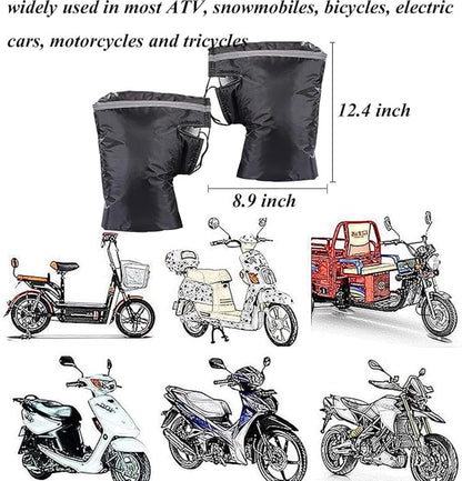 Hand Muffs - Extra Padded Cycling Gloves - Warm Gloves - Cycling Muffs - Scooter Gloves - Hand Warmers - Cycling Accessories - Winter - Windproof - Waterproof - Black - Image 2