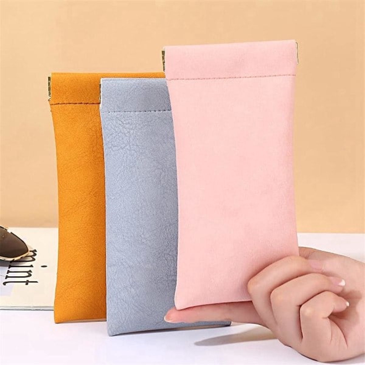 Glasses Cases - Unisex - PU Soft Case - Wallet Style - Portable 4-Pack - Image 2
