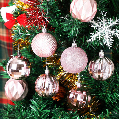 Christmas Baubles - Pack of 24 - Large Size, 6cm Diameter - Unbreakable Plastic - Christmas Tree Decoration - Various Christmas Bauble Decorations Suitable for Weddings, Mother's Day Party Decorations (Pink) - Image 5