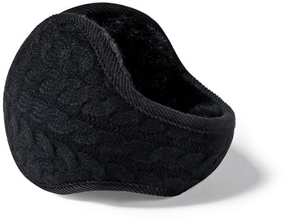 Earmuffs - Fleece Earmuffs - Knitted Earmuffs - Earmuffs for Adults - Warm Earmuffs - Warm Winter Earmuffs - Foldable - Unisex, Suitable for Outdoor Activities (Black)
