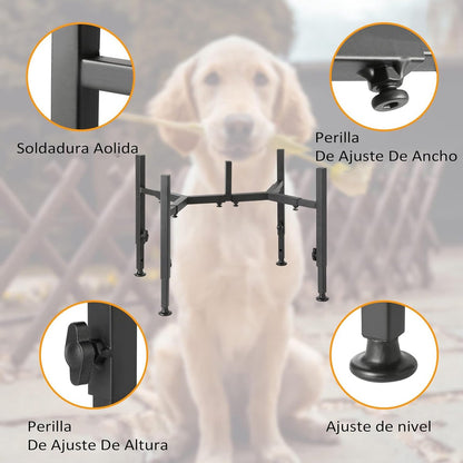 Dog Food Bowl Holder - Metal Food Bowl Holder - Adjustable Dog Food Bowl Holder - Double Food Bowl Holder - Suitable for Large, Medium, and Small Dogs - Black (Dog Food Bowl Not Included) - Image 4