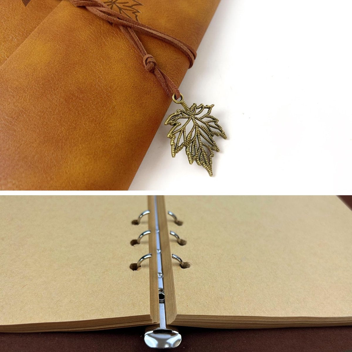 Notebook - Unisex Journal - Leather Sketchbook - Classic Spiral Binding - Travel Journal - Includes Unprinted Kraft Paper - Replaceable Inserts, Ideal Gift (Brown, A6 Paper) - Image 2