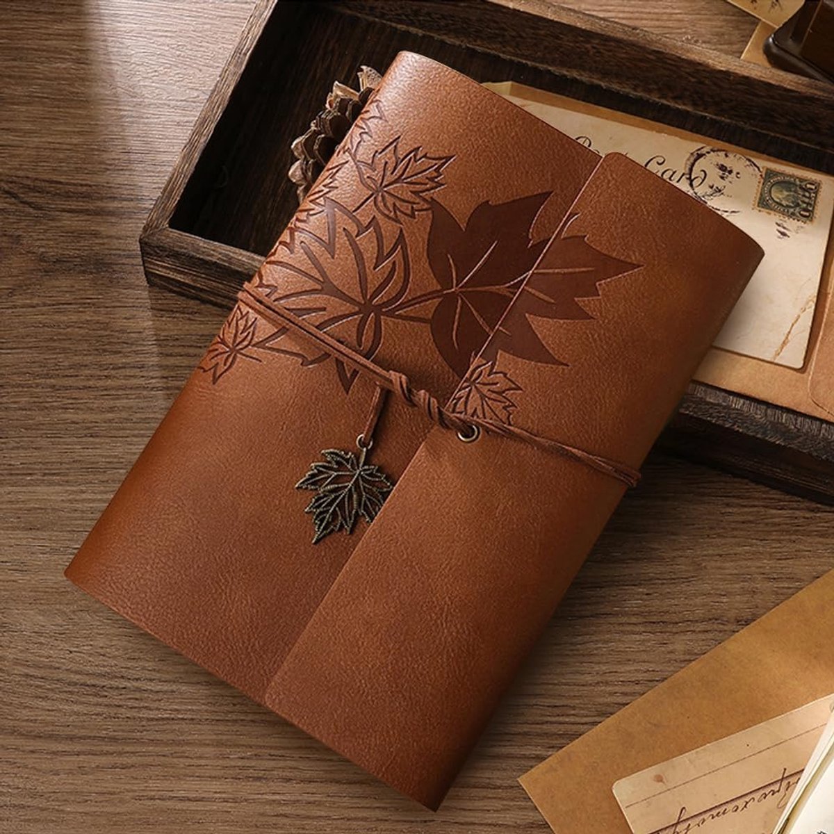 Notebook - Unisex Journal - Leather Sketchbook - Classic Spiral Binding - Travel Journal - Includes Unprinted Kraft Paper - Replaceable Inserts, Ideal Gift (Brown, A6 Paper) - Image 5