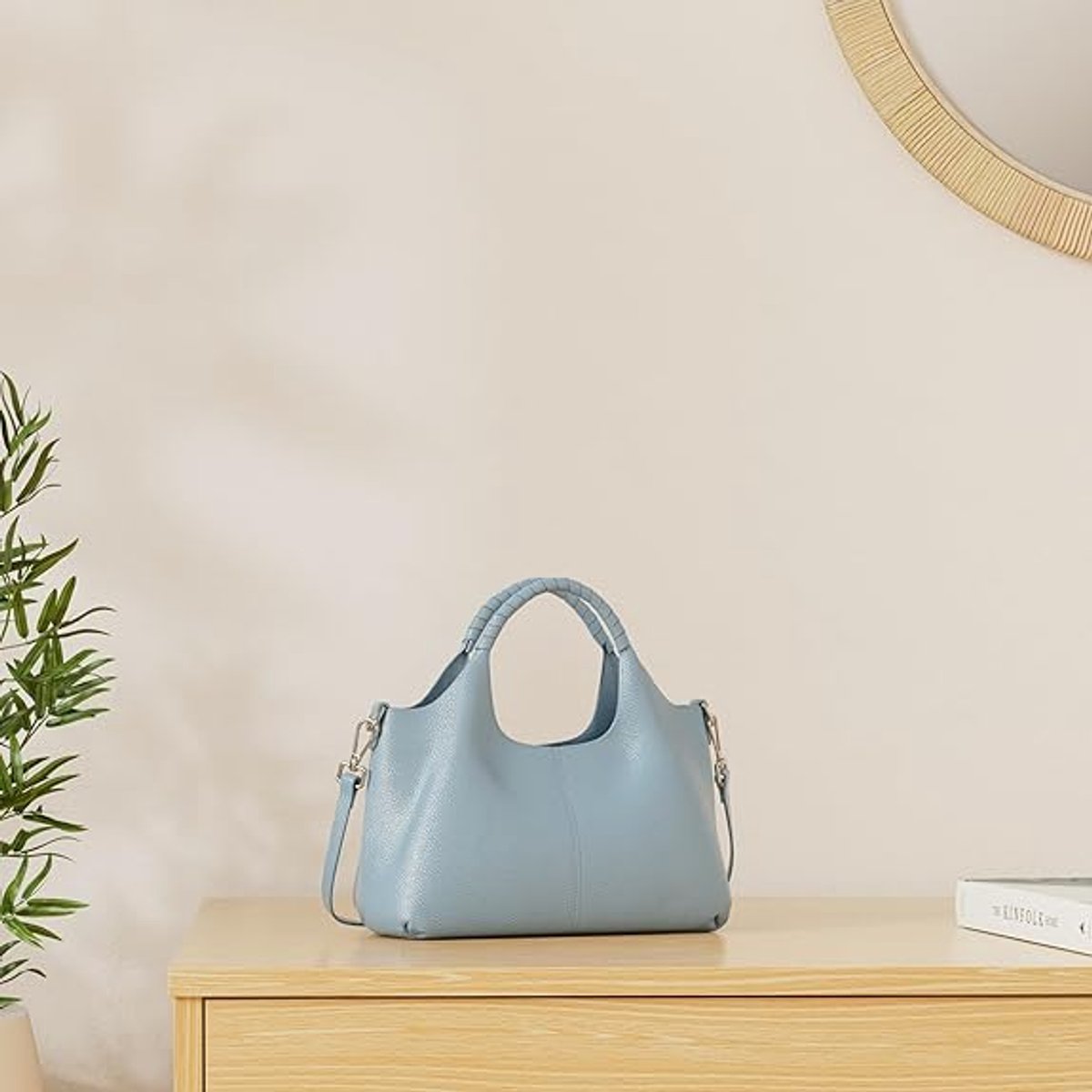 Women's Shoulder Bag - Vintage Handbag - Vintage Handbag with Multiple Compartments - Everyday | Travel Bag - Versatile - Large Capacity - Commuter Bag - Tote Bag - Shoulder/Crossbody Bag - Blue - Image 3