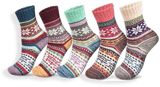 Socks (5 pairs) - Home Socks - Women's Christmas Socks - Winter Warm Women's Socks - Christmas Gift for Mothers, Daughters, Grandmothers, Babysitters, Young Girls, Sisters - Christmas Gifts for Women - Christmas Socks