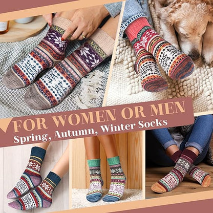 Socks (5 pairs) - Home Socks - Women's Christmas Socks - Winter Warm Women's Socks - Christmas Gift for Mothers, Daughters, Grandmothers, Babysitters, Young Girls, Sisters - Christmas Gifts for Women - Christmas Socks - Image 2