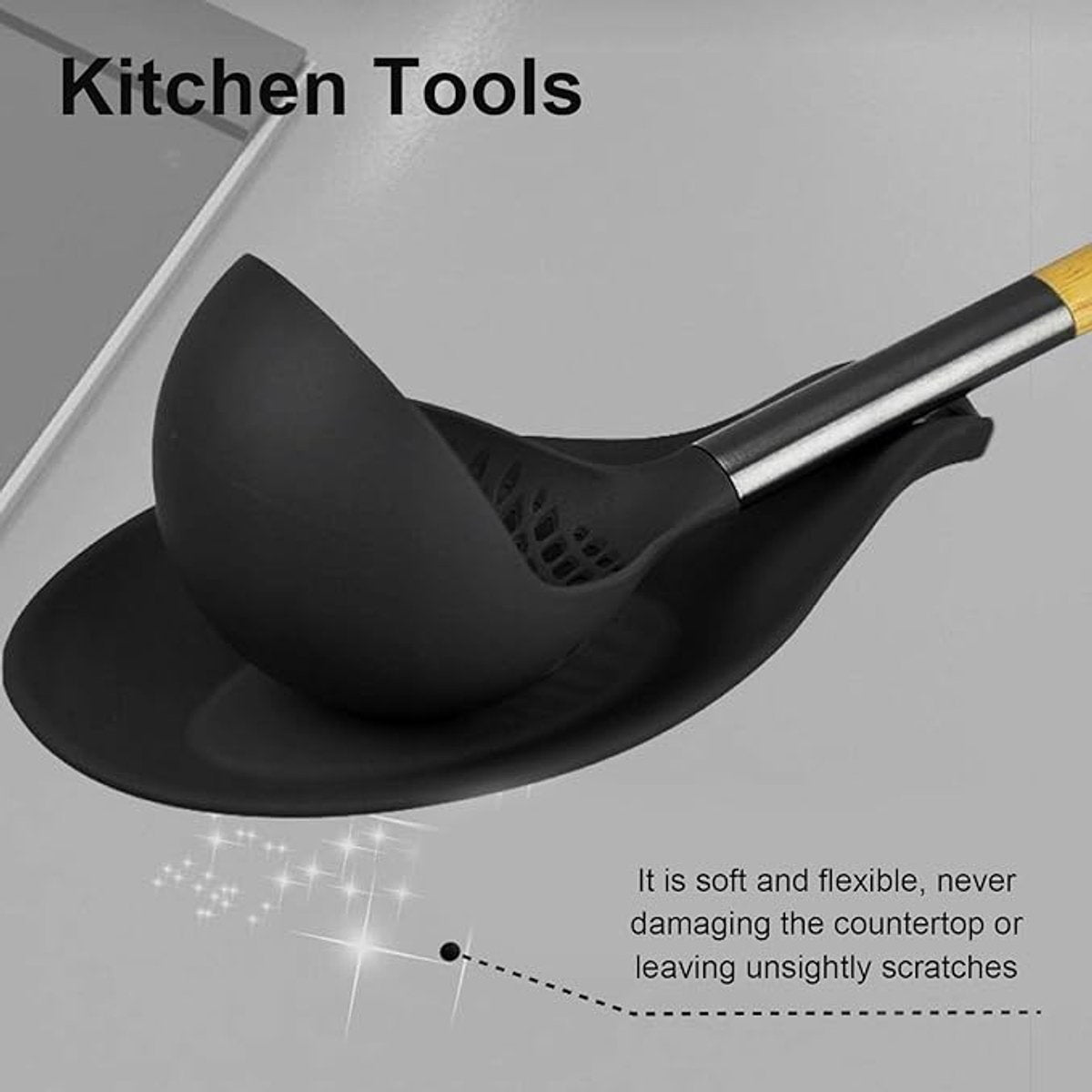 Kitchen Utensils - Set of 3 - Spoon Holder - Spoon Mat - Kitchen Storage Rack - Kitchen Accessories - Made of Silicone - Suitable for wooden, silicone and metal teaspoons, etc. - Image 6