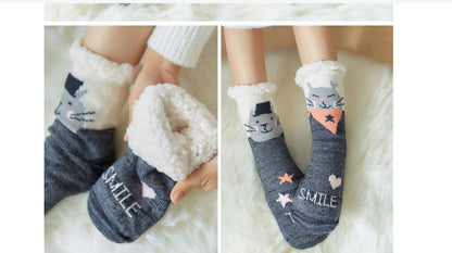 House Socks (1 pair) - Floor Socks - Slipper Socks - Women's House Socks - Fleece Lining - Non-Slip House Socks - Christmas Gift - Image 2