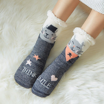 House Socks (1 pair) - Floor Socks - Slipper Socks - Women's House Socks - Fleece Lining - Non-Slip House Socks - Christmas Gift - Image 3