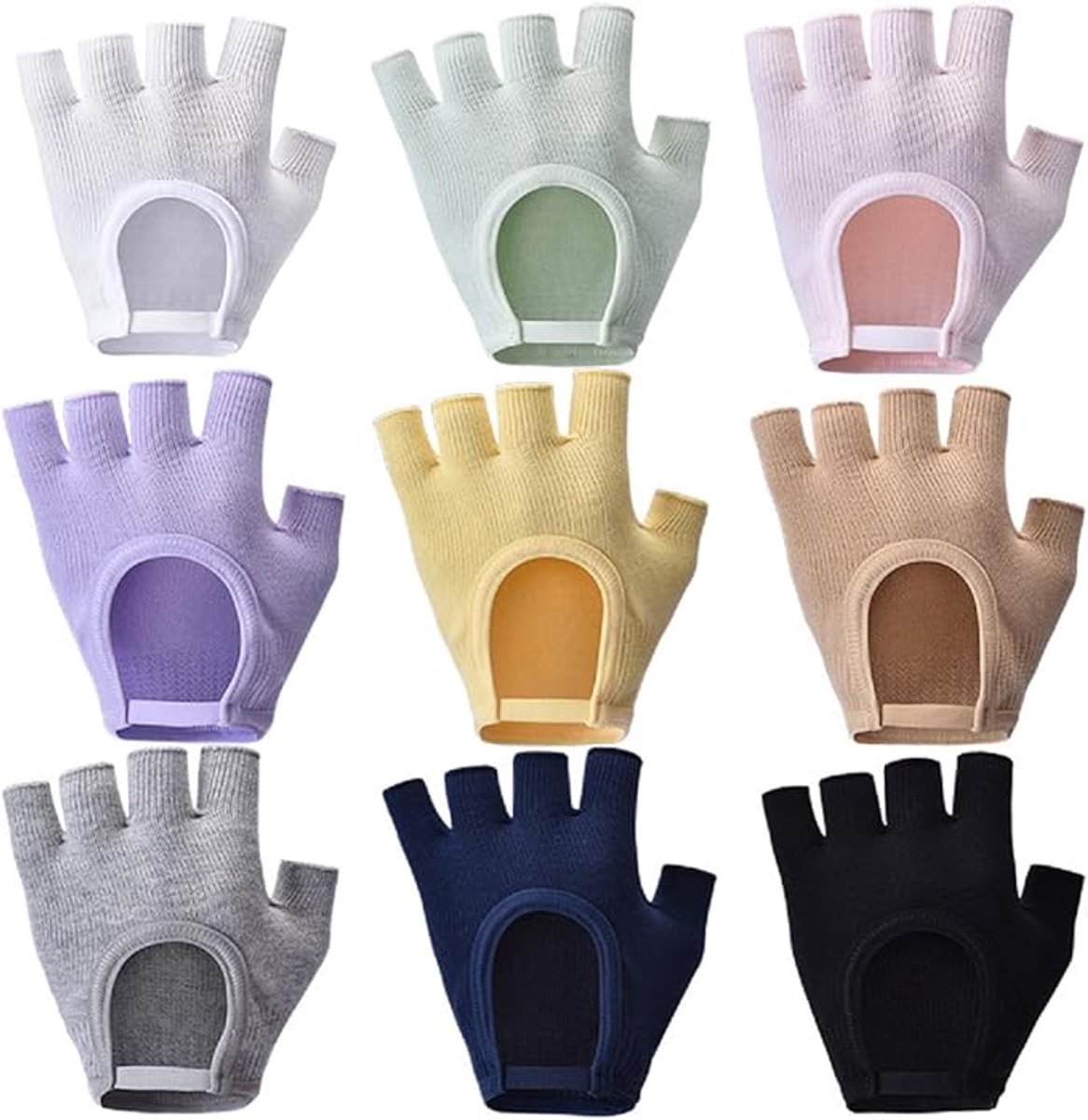 Gloves - Sports Gloves - Yoga Gloves - Fingerless Gloves - Non-slip Gloves - Unisex - Suitable for Gym and Home Workouts (Purple) - Image 2