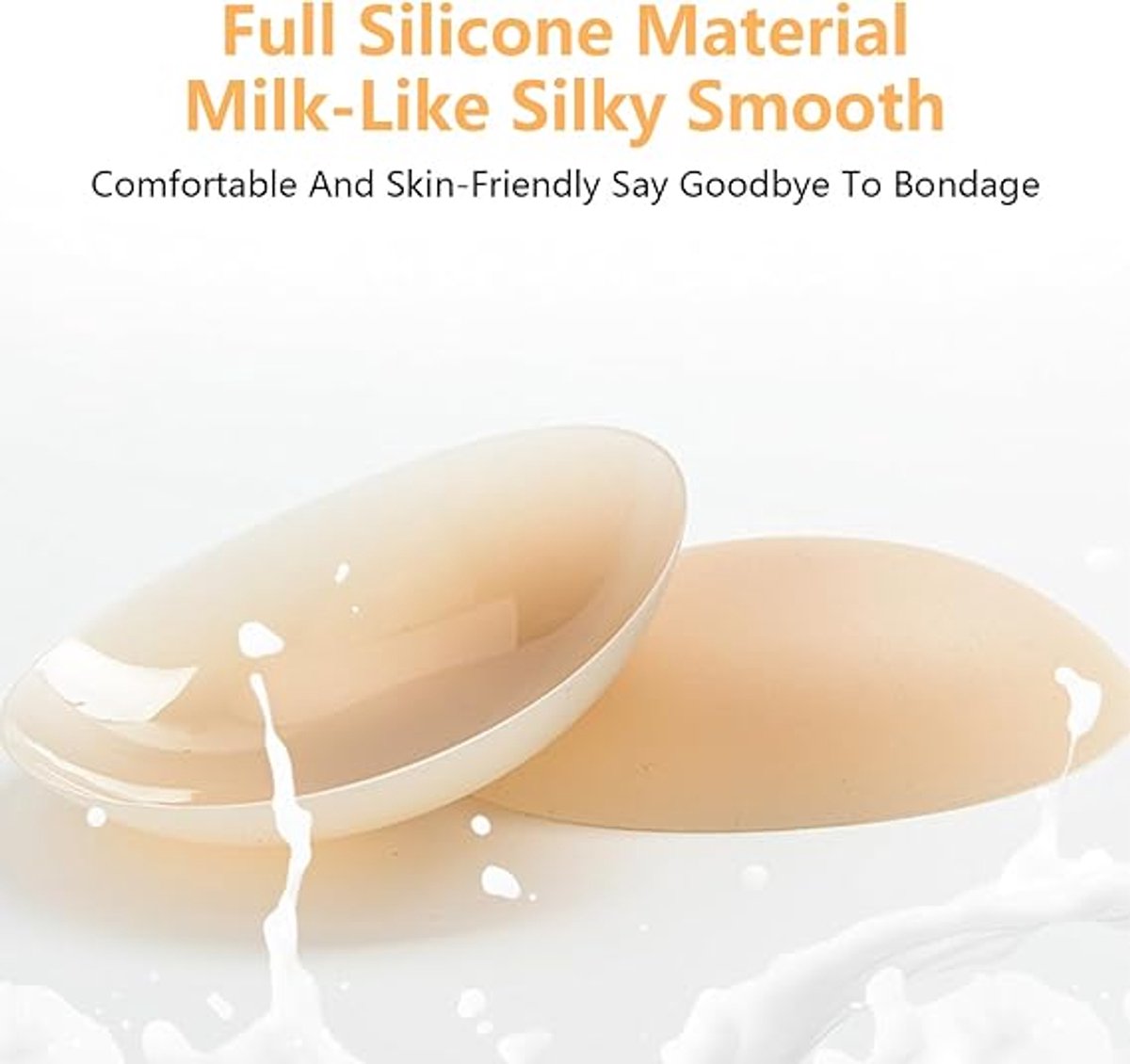 Nipple Covers (Set of 4) - Reusable Nipple Covers - Invisible Silicone Nipple Covers - Nipple Covers - Silicone Nipple Covers - Suitable for backless, low-cut evening dresses, wedding dresses and slip dresses - Beige - Medium - Image 4