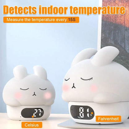 Children's Night Light - Table Lamp for Bedroom - Cute Rabbit Shape - Cartoon Bedside Lamp - Baby Night Light (White) - Image 3
