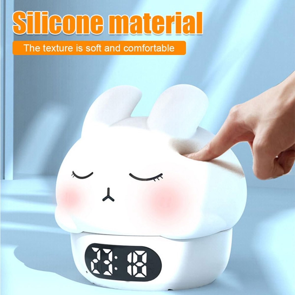 Children's Night Light - Table Lamp for Bedroom - Cute Rabbit Shape - Cartoon Bedside Lamp - Baby Night Light (White) - Image 4