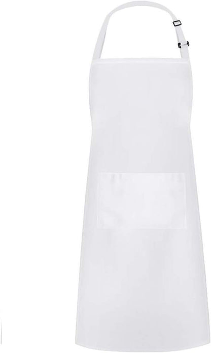 Apron and Hat Set - Adjustable Chef's Hat and Apron - Unisex Baker's Clothing (White) - Image 3