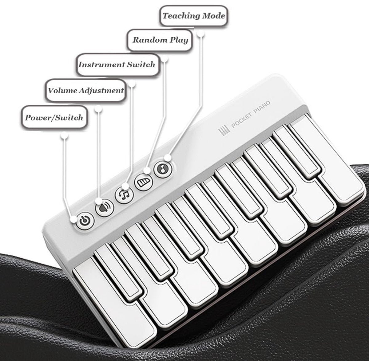 Mini Keyboard Piano - Piano for Kids - Toys for Children - Educational Toys - Portable Pocket Piano - Pink - Image 7