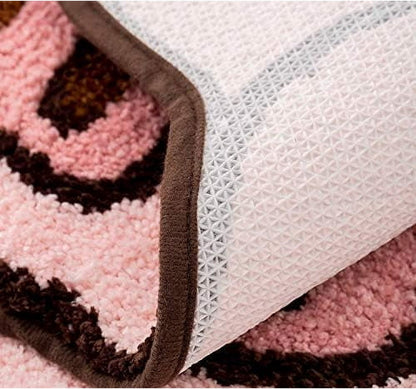 Thick and soft pink bath mat with pig motif - bath mat - bathroom showroom - non-slip bath mat - play mat - home decoration - indoor mat (sleeping pig) - Image 3