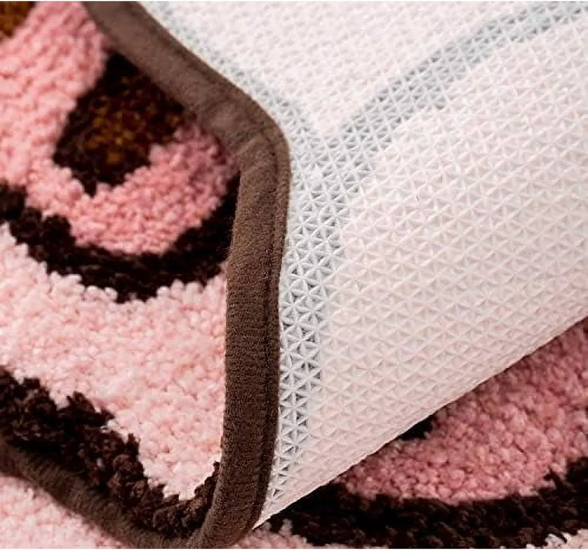 17.7*25.6in Thick and soft pink bath mat with pig motif - bathroom showroom - non-slip bath mat -  home decoration - (sleeping pig) - Image 3