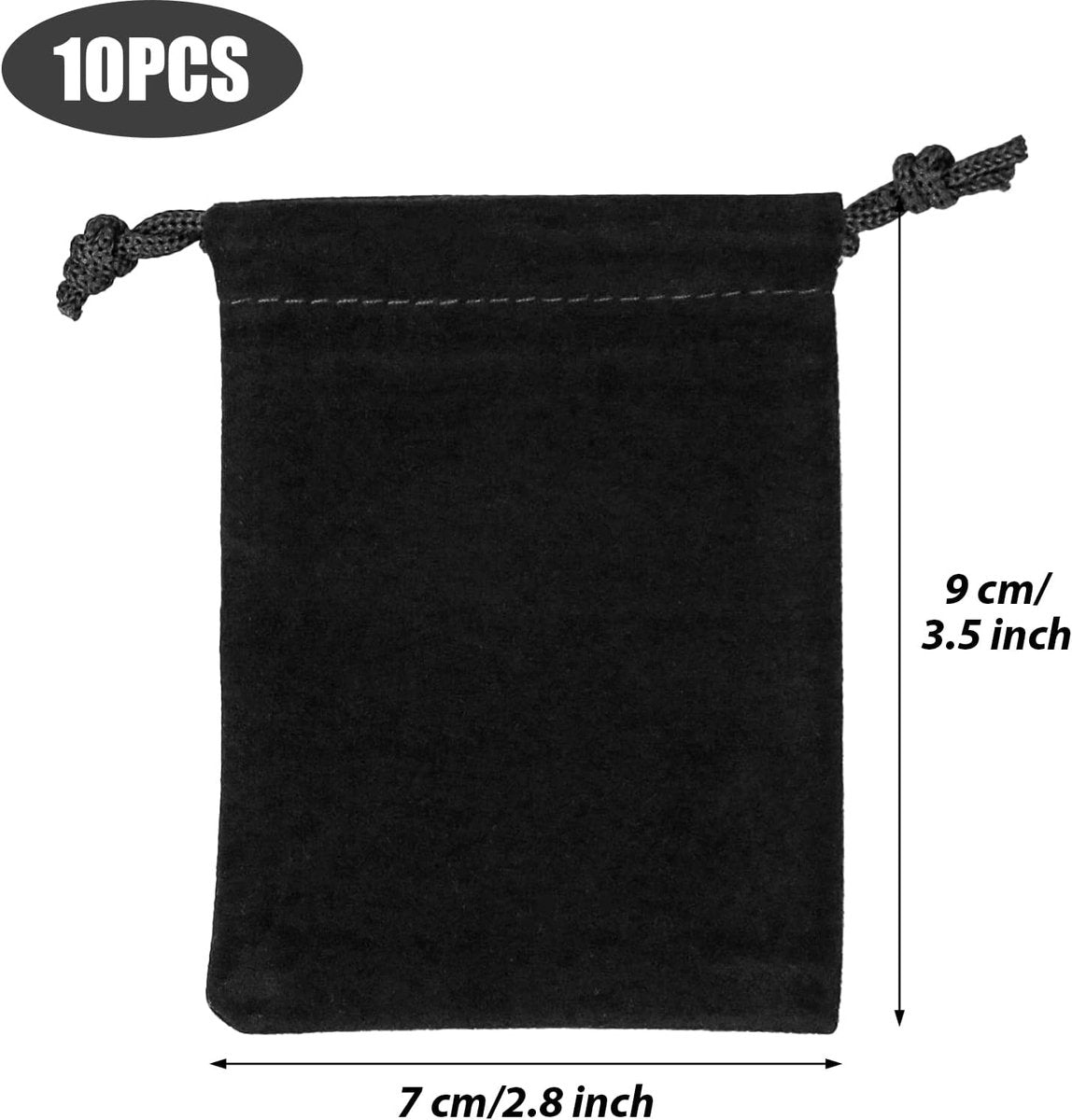 10-pack jewelry pouches - velvet - drawstring gift bags - drawstring bags - 9 cm x 7 cm - Image 5