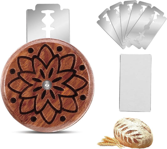 Portable Round Bread Slicer, Bread Trimmer, Slicer, Baking Accessory with 5 Blades