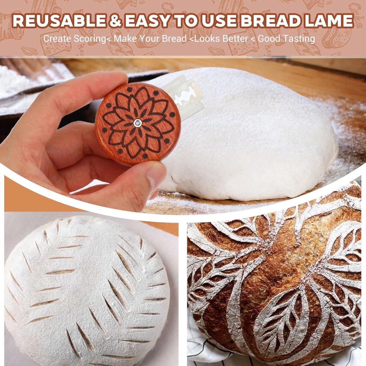 Portable Round Bread Slicer, Bread Trimmer, Slicer, Baking Accessory with 5 Blades - Image 4