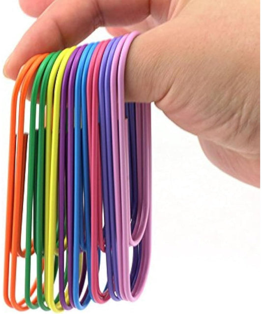 Extra Large Paper Clips - 8 of Each Color, 5 Cute 100mm Paper Clips, Multicolored Bookmarks, Office Supplies & Accessories (8 Colors/40 Count)