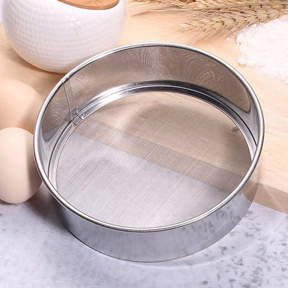 Stainless Steel Flour Sieve - Fine Sieve - Suitable for Flour, Rice, Grains - 15*4.5cm - 60 Mesh Fine Sieve - Baking Tools - Round Flour Sieve - Image 2