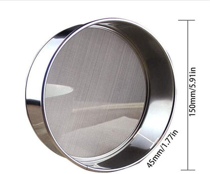 Stainless Steel Flour Sieve - Fine Sieve - Suitable for Flour, Rice, Grains - 15*4.5cm - 60 Mesh Fine Sieve - Baking Tools - Round Flour Sieve - Image 5