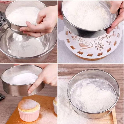 Stainless Steel Flour Sieve - Fine Sieve - Suitable for Flour, Rice, Grains - 15*4.5cm - 60 Mesh Fine Sieve - Baking Tools - Round Flour Sieve - Image 6