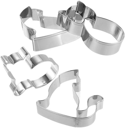 Cookie Cutters Cat - 9 Piece Set - Stainless Steel Baking Cup Set - Cat Shaped Cookie Cutters and Baking Tools - Enjoy cooking with your kids. - Image 2